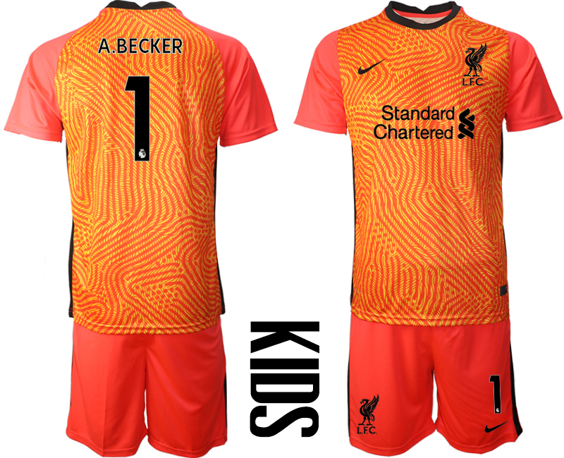 Youth 2020-21 Liverpool red goalkeeper 1# A.BECKER soccer jerseys