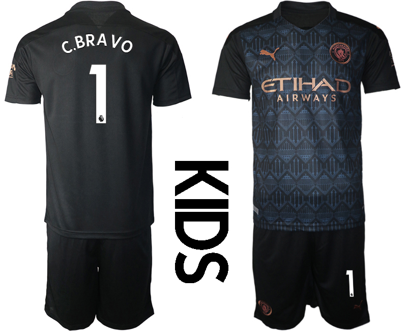 Youth 2020-21 Manchester City away 1# C.BRAVO soccer jerseys