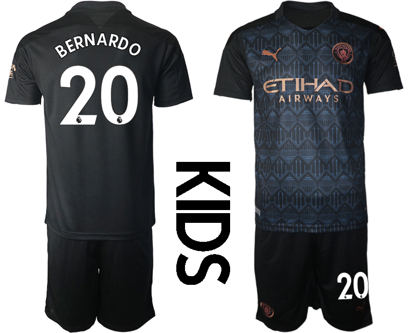 Youth 2020-21 Manchester City away 20#  BERNARDO soccer jerseys