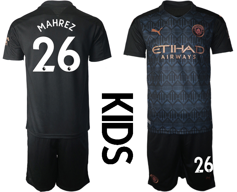 Youth 2020-21 Manchester City away 26#  MAHREZ soccer jerseys