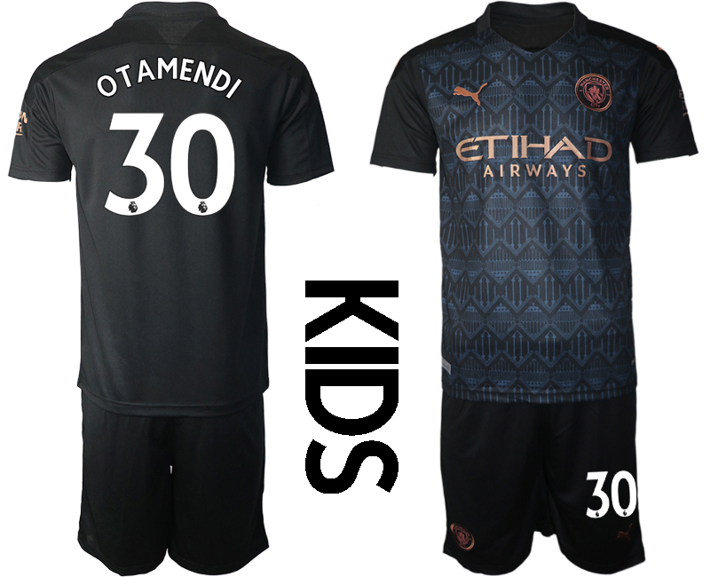 Youth 2020-21 Manchester City away 30#  OTAMENDI soccer jerseys