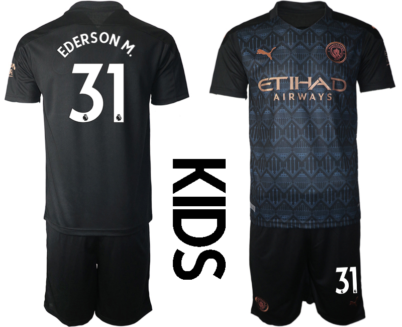 Youth 2020-21 Manchester City away 31# EDERSONM. soccer jerseys