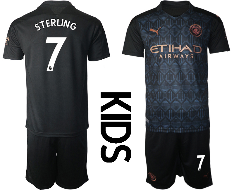 Youth 2020-21 Manchester City away 7# STERLING soccer jerseys