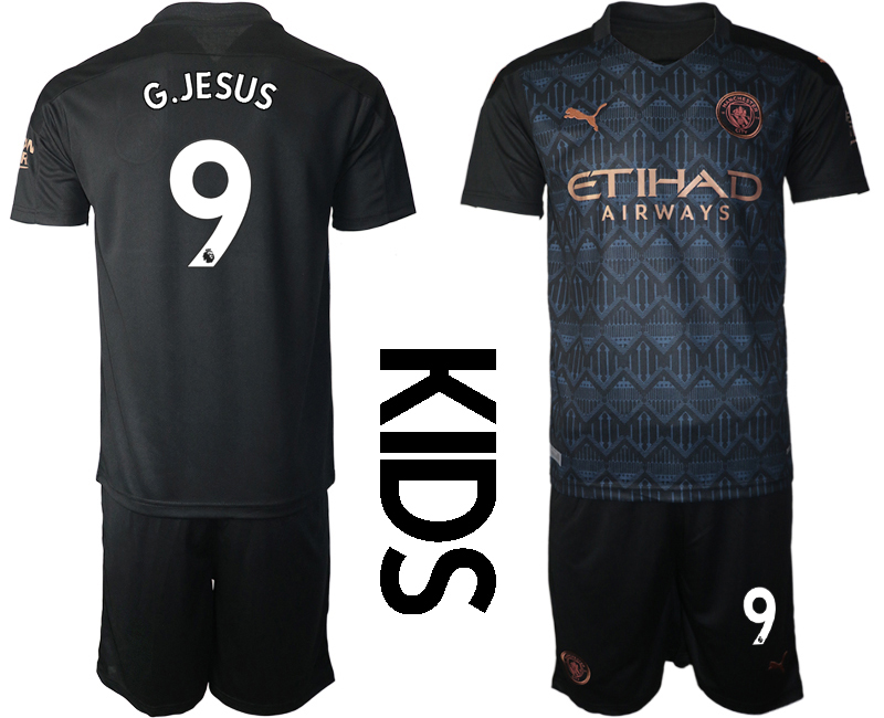 Youth 2020-21 Manchester City away 9# G.JESUS soccer jerseys