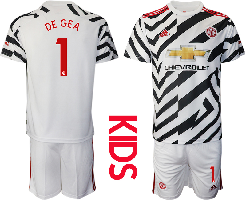 Youth 2020-21 Manchester United away 1# DE GEA white soccer jerseys