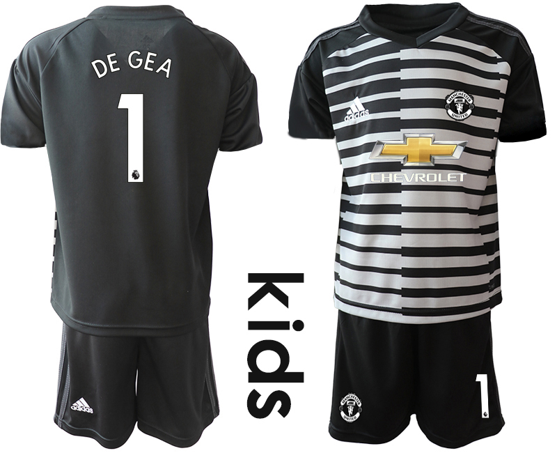 Youth 2020-21 Manchester United black goalkeeper 1# DE GEA soccer jerseys