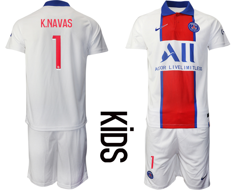 Youth 2020-21 Paris Saint-Germain away 1# K.NAVAS soccer jerseys