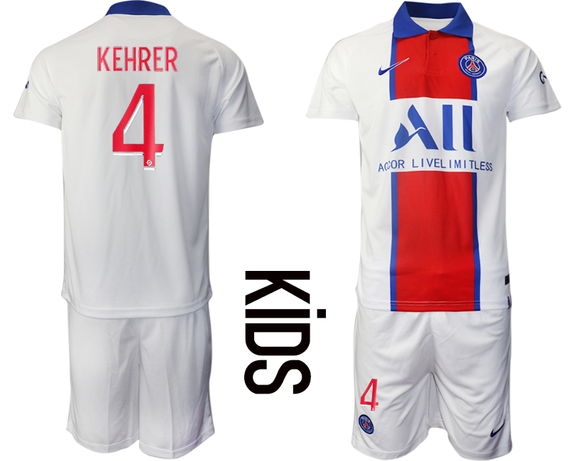 Youth 2020-21 Paris Saint-Germain away 4# KEHRER soccer jerseys