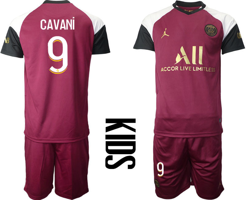 Youth 2020-21 Paris Saint-Germain away 9# CAVANI soccer jerseys.