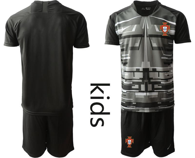 Youth 2020-21 Portugal black goalkeeper soccer jerseys