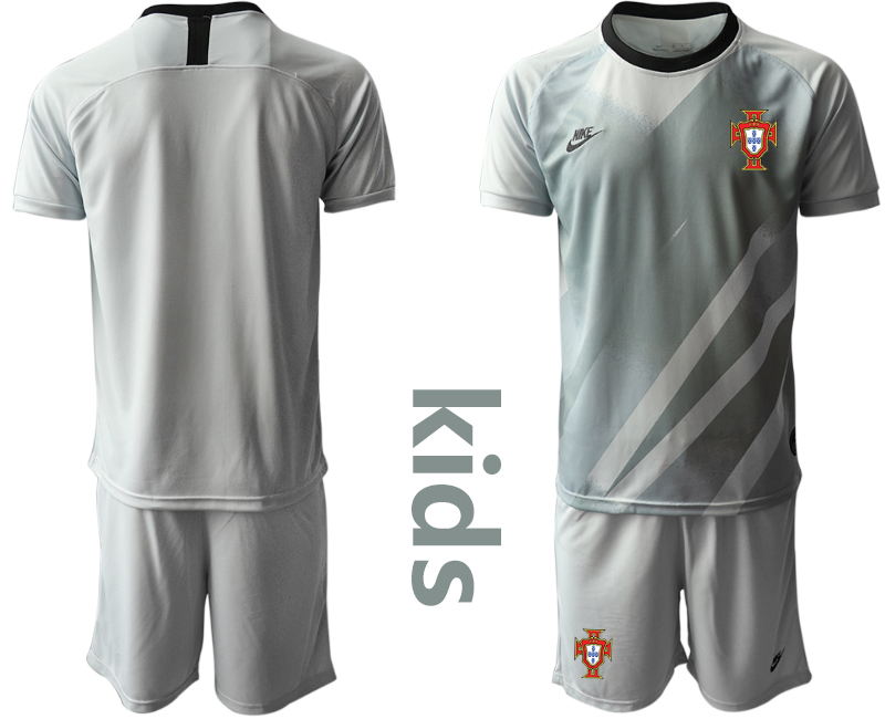 Youth 2020-21 Portugal gray goalkeeper soccer jerseys