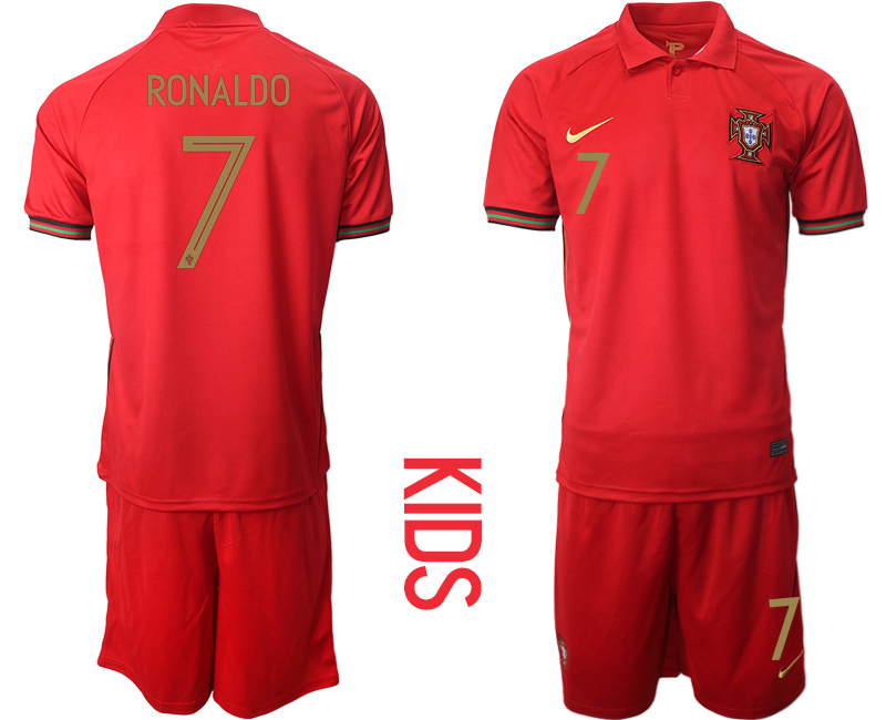 Youth 2020-21 Portugal home 7# RONALDO soccer jerseys