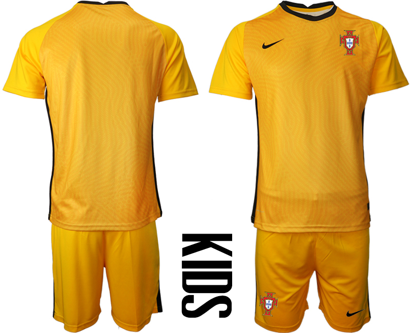 Youth 2020-21 Portugal yellow goalkeeper soccer jerseys