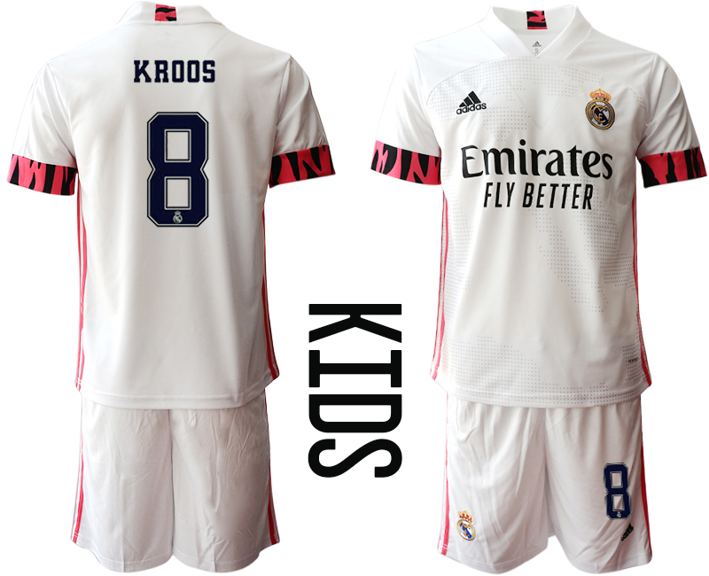 Youth 2020-21 Real Madrid home  8# KROOS soccer jerseys