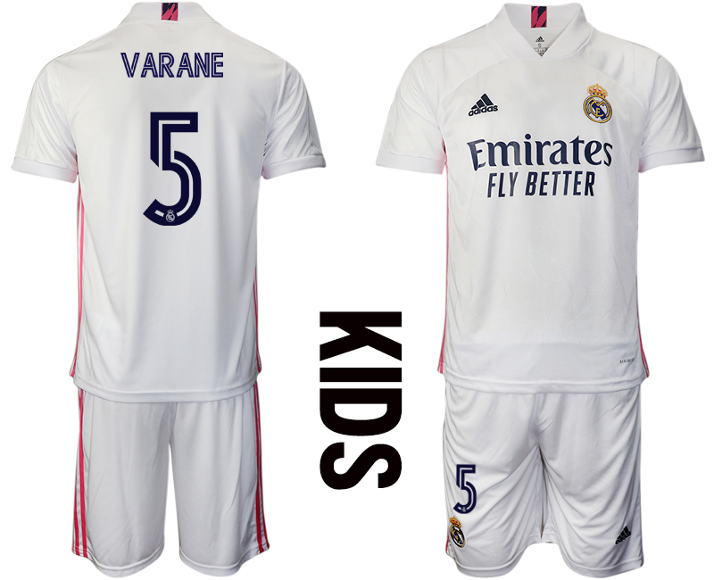 Youth 2020-21 Real Madrid home 5# VARANE soccer jerseys