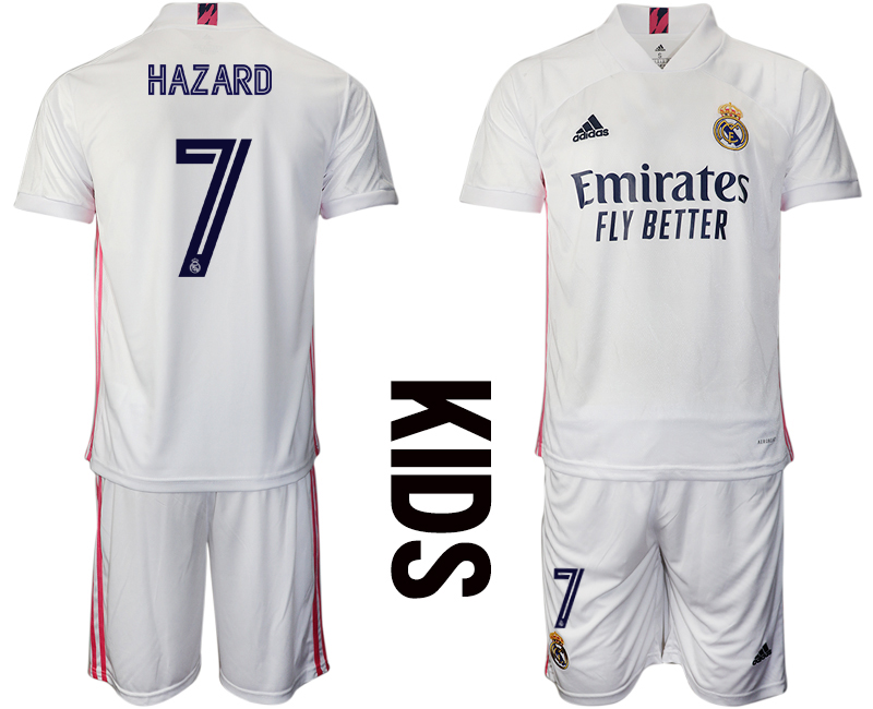 Youth 2020-21 Real Madrid home 7# HAZARD soccer jerseys