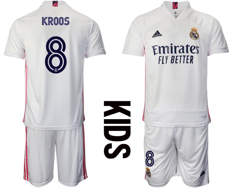 Youth 2020-21 Real Madrid home 8# KROOS soccer jerseys