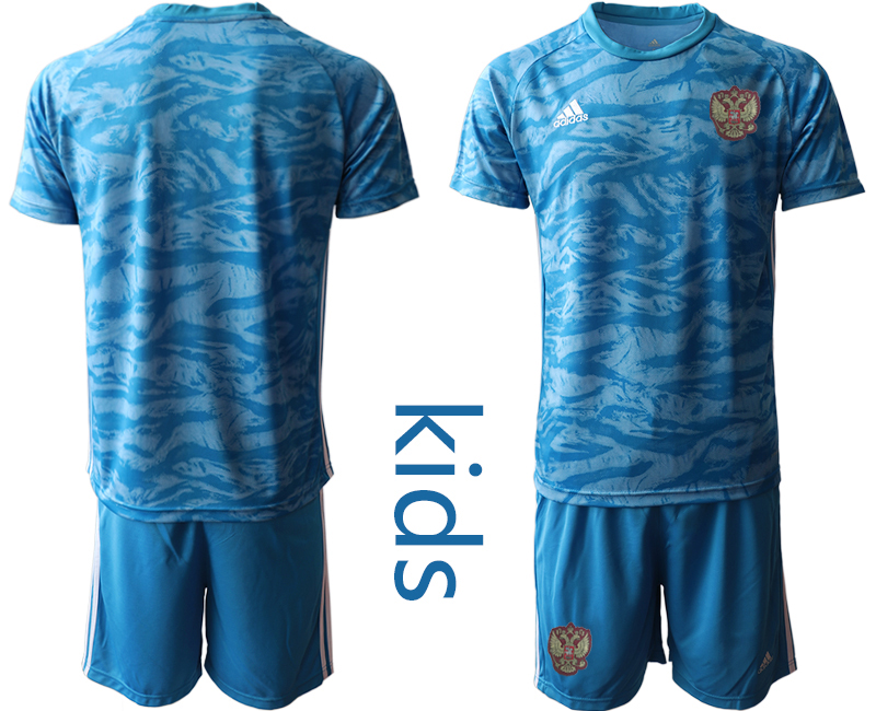 Youth 2020-21 Russia blue goalkeeper soccer jerseys