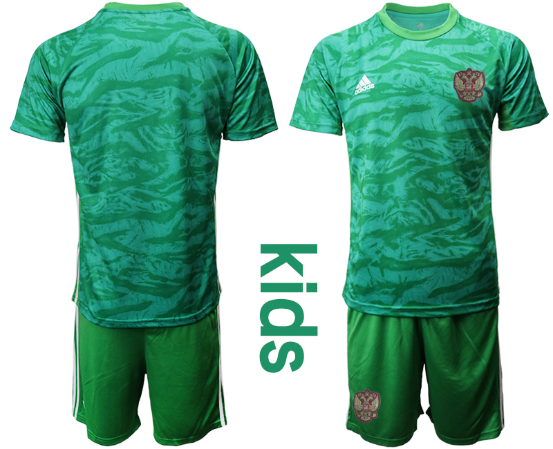 Youth 2020-21 Russia green goalkeeper soccer jerseys