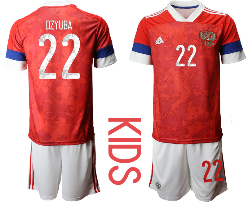 Youth 2020-21 Russia home 22# DZYUBA soccer jerseys