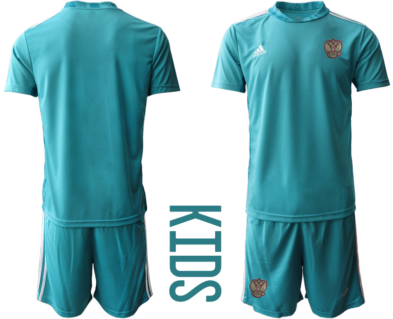 Youth 2020-21 Russia lake blue goalkeeper soccer jerseys