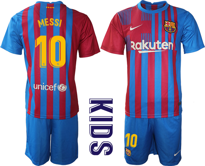 Youth 2021-22 Barcelona home 10# MESSI soccer jerseys