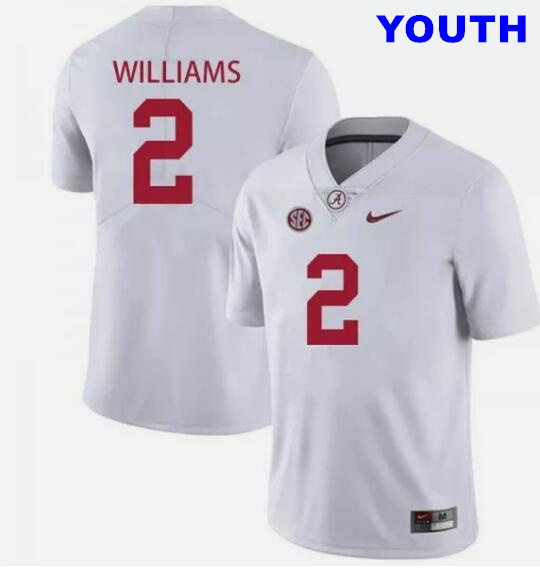 Youth Alabama Crimson Tide #2 Ryan Williams White Stitched Football Jersey