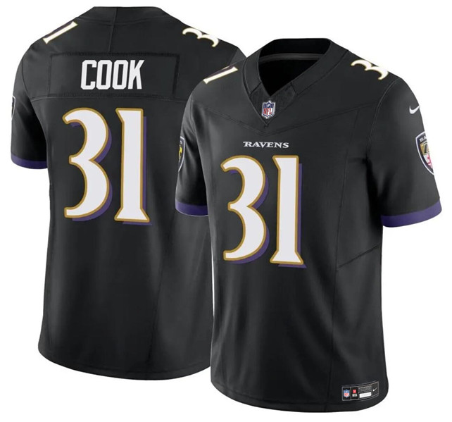 Youth Baltimore Ravens #31 Dalvin Cook Black 2024 F.U.S.E. Stitched Jersey