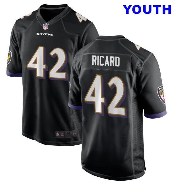 Youth Baltimore Ravens #42 Patrick Ricard Nike Black Jersey