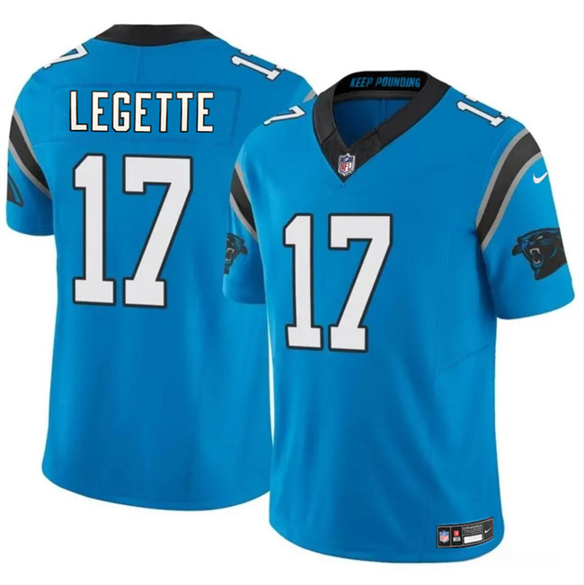 Youth Carolina Panthers #17 Xavier Legette Blue 2024 Draft F.U.S.E. Vapor Limited Football Stitched Jersey