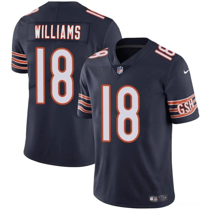 Youth Chicago Bears #18 Caleb Williams Navy 2024 Draft Vapor Football Stitched Jersey