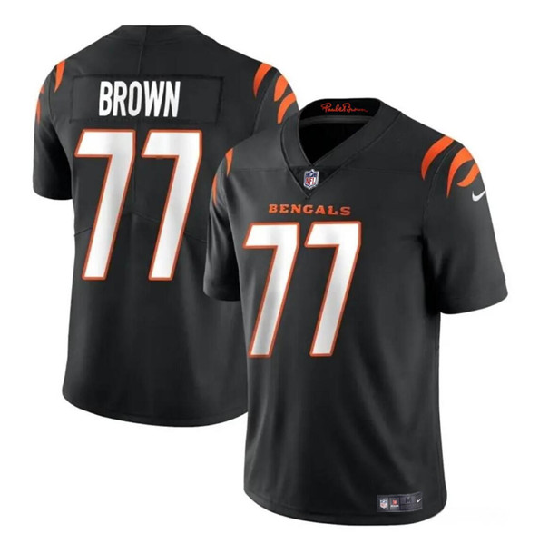 Youth Cincinnati Bengals #77 Trent Brown Black Vapor Untouchable Limited Stitched Jersey