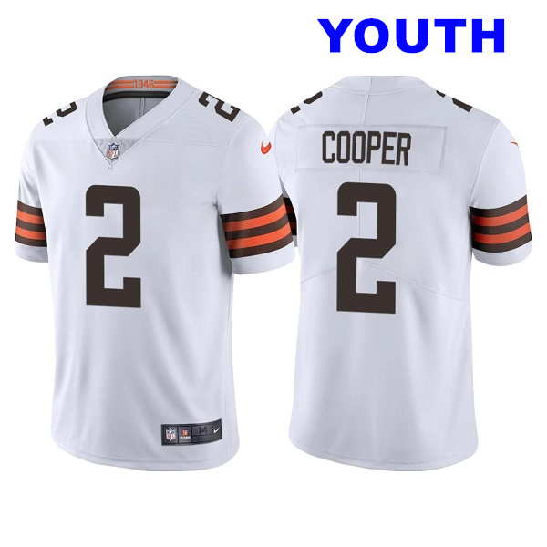 Youth Cleveland Browns #2 Amari Cooper White Vapor Untouchable Limited Stitched Jersey