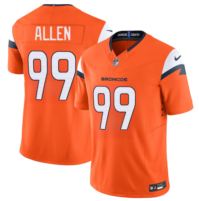 Youth Denver Broncos #99 Zach Allen Orange 2024 F.U.S.E. Vapor Limited Football Stitched Jersey