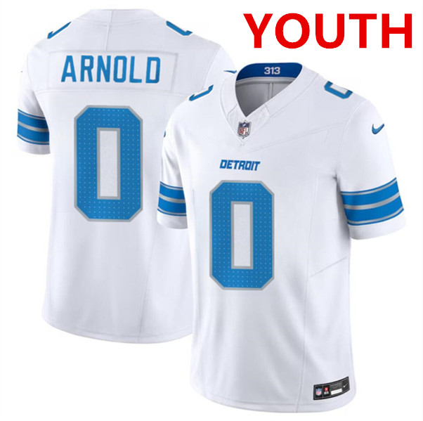 Youth Detroit Lions #0 Terrion Arnold White 2024 Draft F.U.S.E. Vapor Untouchable Limited Football Stitched Jersey