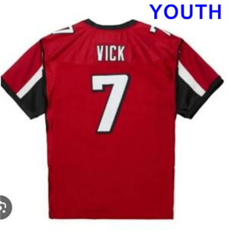 Youth Falcons #7 Michael Vick Red Team Color Men's Stitched Football Vapor Untouchable Limited Jersey