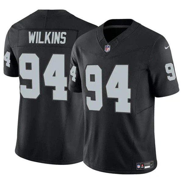 Youth Las Vegas Raiders #94 Christian Wilkins Black 2024 F.U.S.E. Vapor Untouchable Football Stitched Jersey