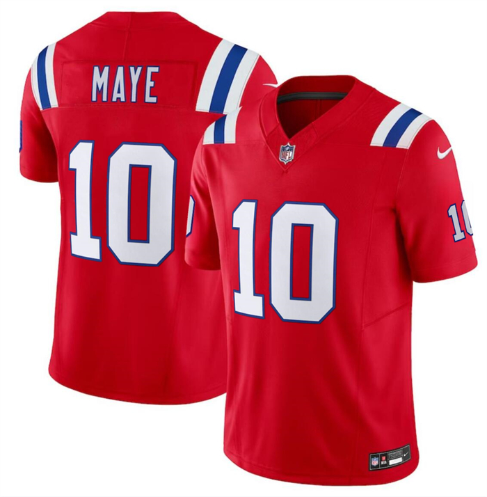 Youth New England Patriots #10 Drake Maye Red 2024 Draft F.U.S.E. Vapor Limited Football Stitched Jersey