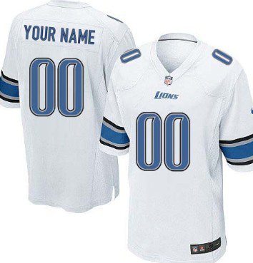 Youth Nike Detroit Lions Customized White Game Jersey