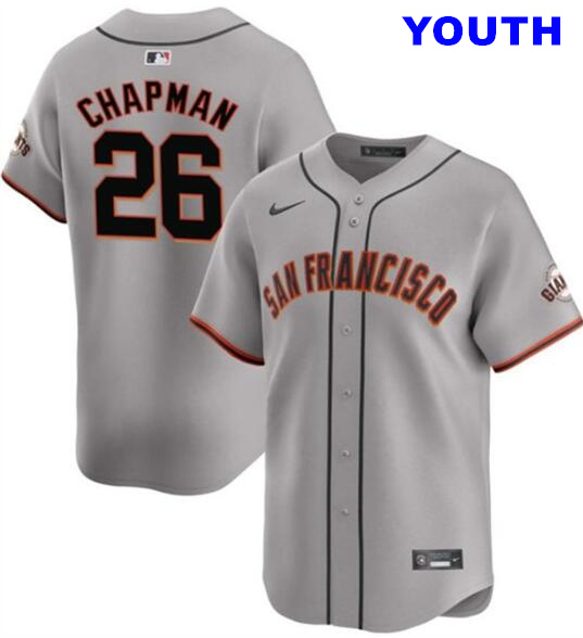 Youth San Francisco Giants #26 Matt Chapman Gray 2024 Away Limited Stitched Baseball Jersey