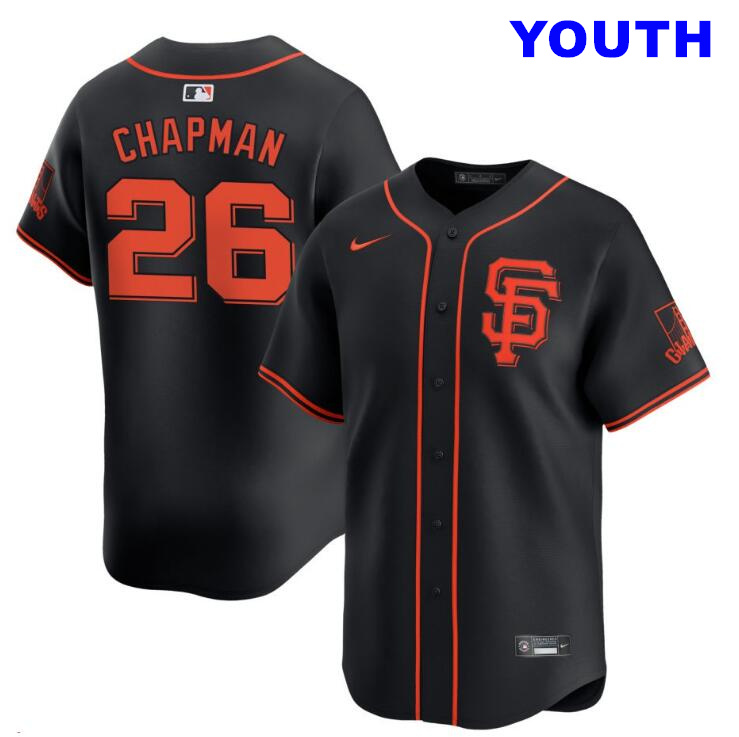 Youth San Francisco Giants #26 Matt Chapman Nike Alternate Limited Black Stitched Jerseys