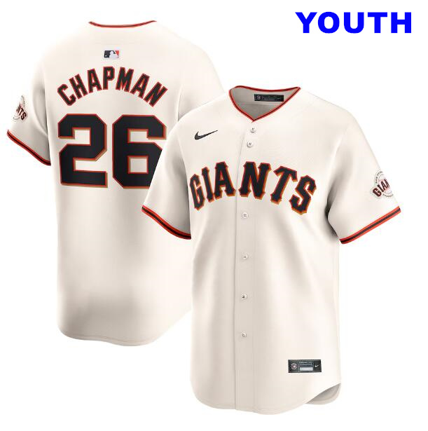 Youth San Francisco Giants #26 Matt Chapman Nike Cream Home Limited Player Jersey