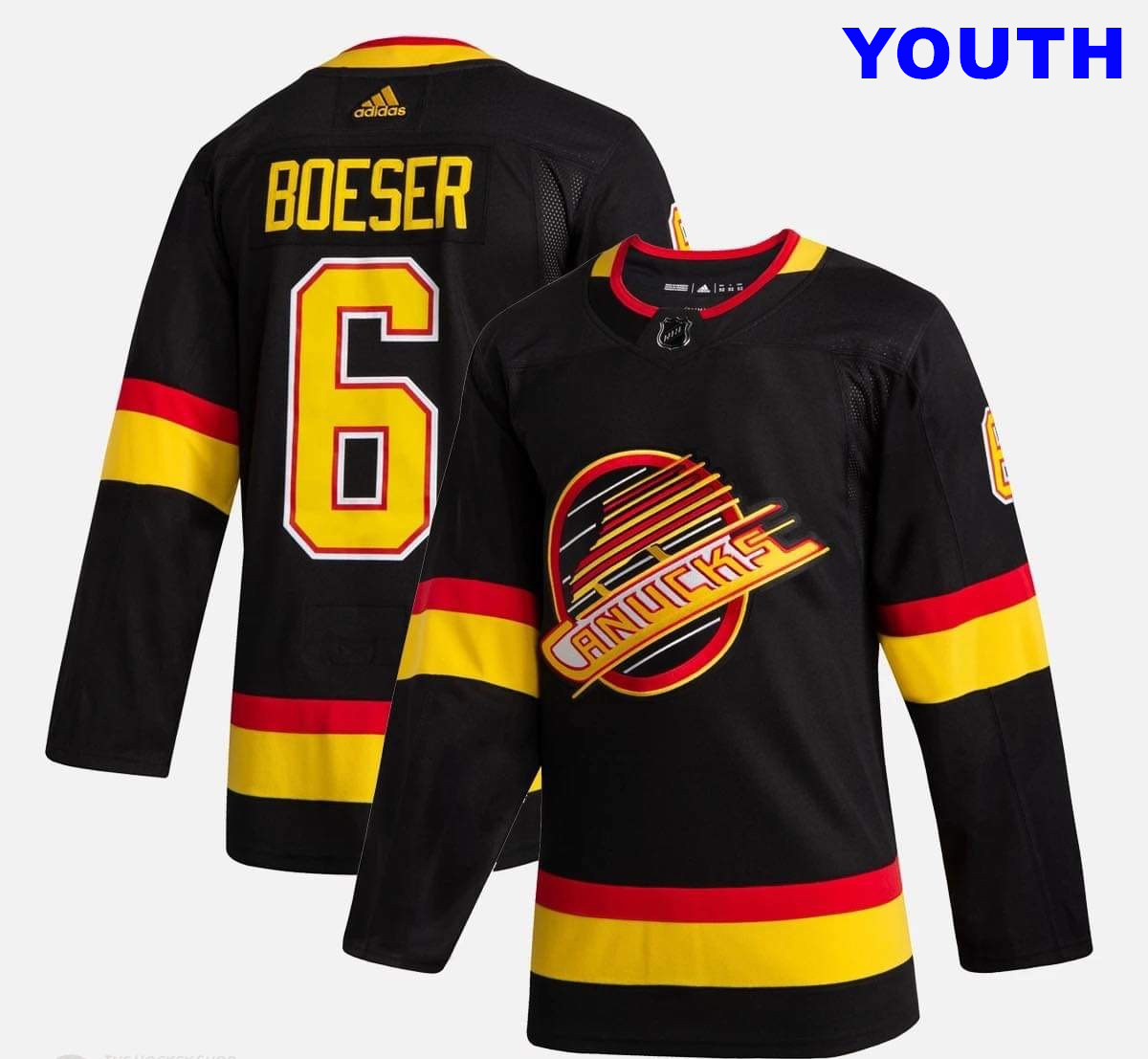 Youth Vancouver Canucks #6 Brock Boeser Black Jersey