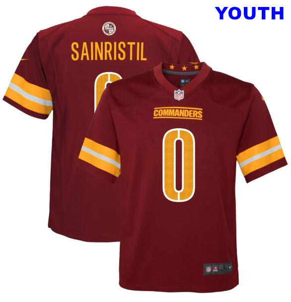 Youth Washington Commanders #0 Mike Sainristil Nike Burgundy Game Red Jersey