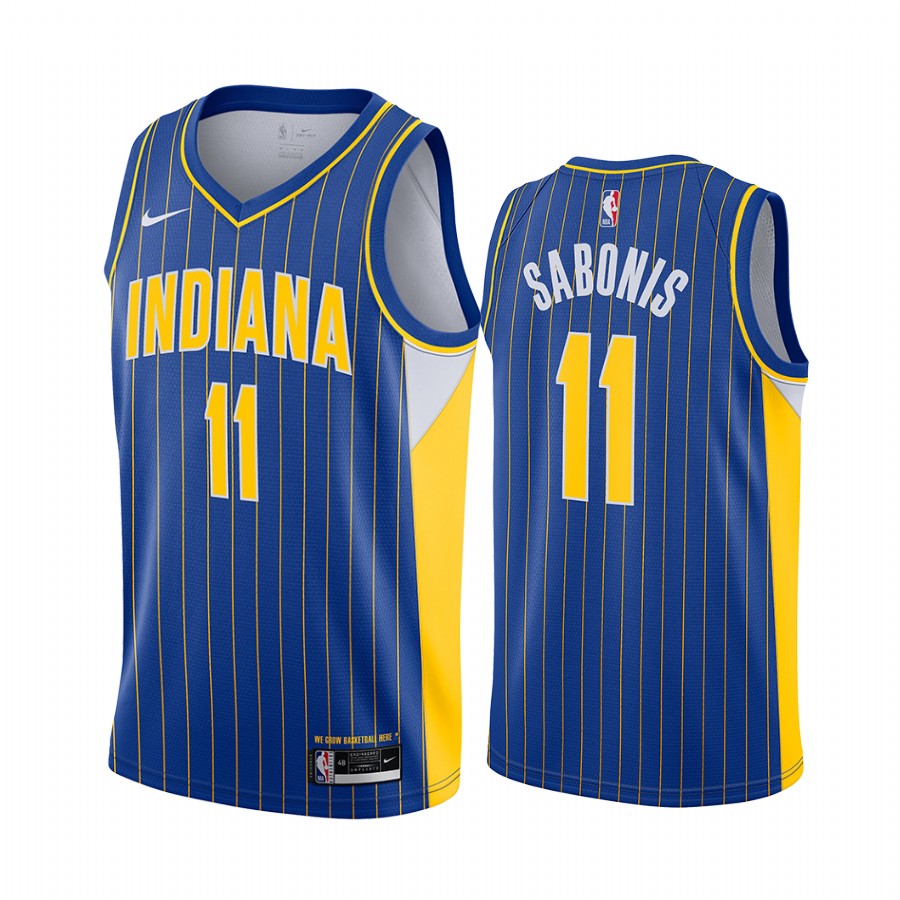 ike Pacers #11 Domantas Sabonis Blue NBA Swingman 2020-21 City Edition Jersey