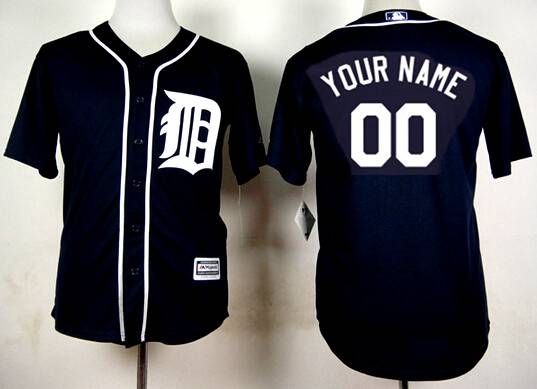 Youth Detroit Tigers Customized 2015 Navy Blue Jersey